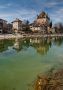 Yvoir - medieval village of flowers on the french side of Lake Geneva