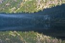 Fog above the Popradske mountain lake